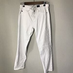 AG Adriano Goldschmied womens 28 white skinny jeans modal cotton blend soft